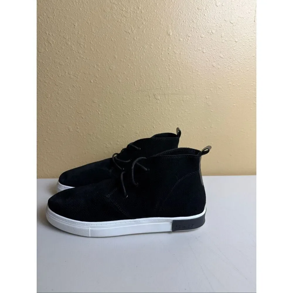 STRAUSS + RAMM Men’s Chukka High Top Perforated Suede Leather 12 M Black